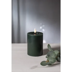 Batteridrivet LED Blockljus Flamme Flow Grön 12,5 cm