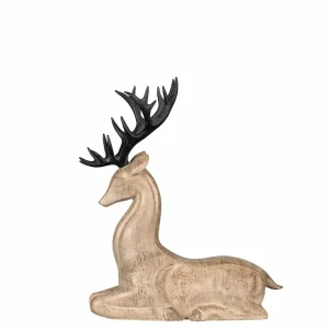 Innendørs julepynt hjort som hviler 32 cm