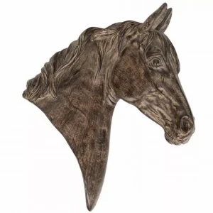Dekoration Djur Häst Profil Vägg Brun Polyresin 26,5x10x34cm  REA
