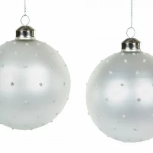 Julgranspynt Glaskula Bonny Vit Ø10cm 4-pack  REA