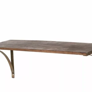 Vägghylla Trä Konsol Antik Mässing/Trä 60,5x20x22,5cm HH