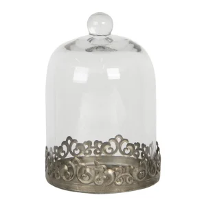 Dekoration Glasklocka Ø 14x20 cm Transparent rund glas/metall  REA