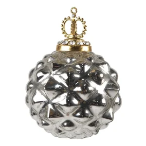 Julgranspynt Julgranskula 3-pack Ø 8 cm Silverfärgad Glas  REA
