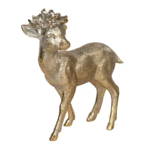 Juldekoration Inomhus Rådjur 18x8x19 cm Guld Polyresin  REA