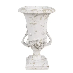 Blomkruka Pokal Vit Beige Polyresin (B/D/H) Ø 19x28 cm  REA