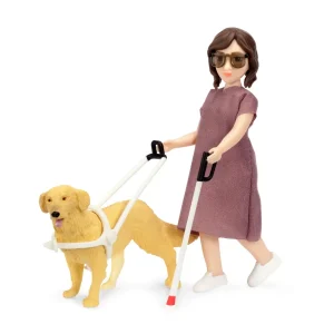 Lundby Dukke Med Blindestokk Og Førerhund